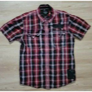 Harley Davidson Mens Shirt Size XL Chequered Red Black